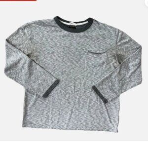 CPO Provisions Crew Neck Long Sleeve Textured Heather Gray Shirt Mens Size Large